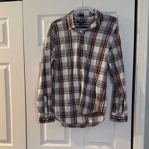 Men's Plaid Shirt - Black, White, Pink, Gray